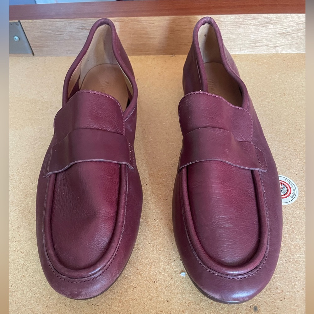 Madewell The Lacey Loafer flats in burgundy leather - Picture 2 of 9